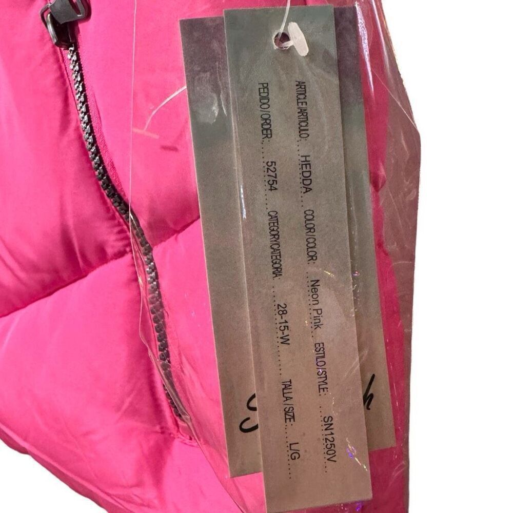 Pink Zip Up Quilted Hooded Vest Size Large NWT | Snobbish - Picture 11 of 13